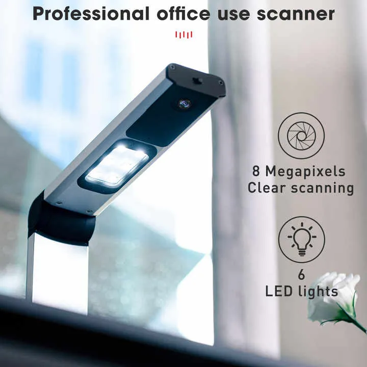 ماسح ضوئي للمستندات قابلة للطي 8 Megapixels With LED Lighting Foldable Document Scanner With OCR Multi-Language Function