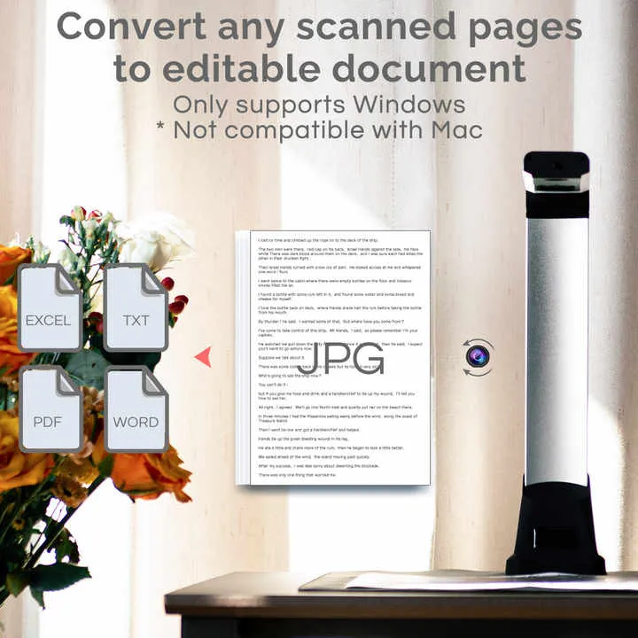 ماسح ضوئي للمستندات قابلة للطي 8 Megapixels With LED Lighting Foldable Document Scanner With OCR Multi-Language Function