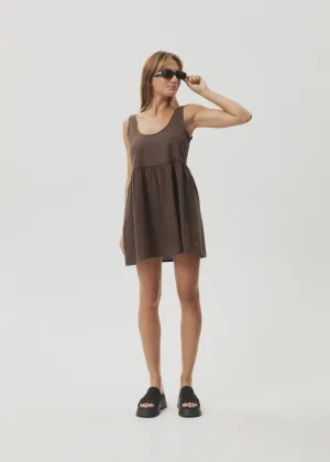 Afends Jesse Hemp Mini Dress - Coffee