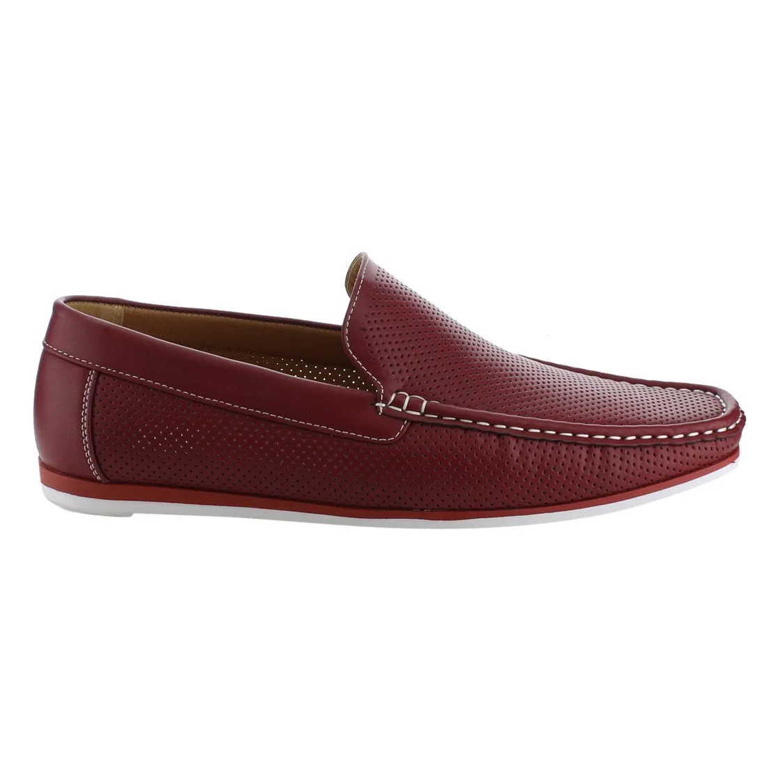 Arider AG59 Men's Perforated Moc Toe Slip On Casual Loafers