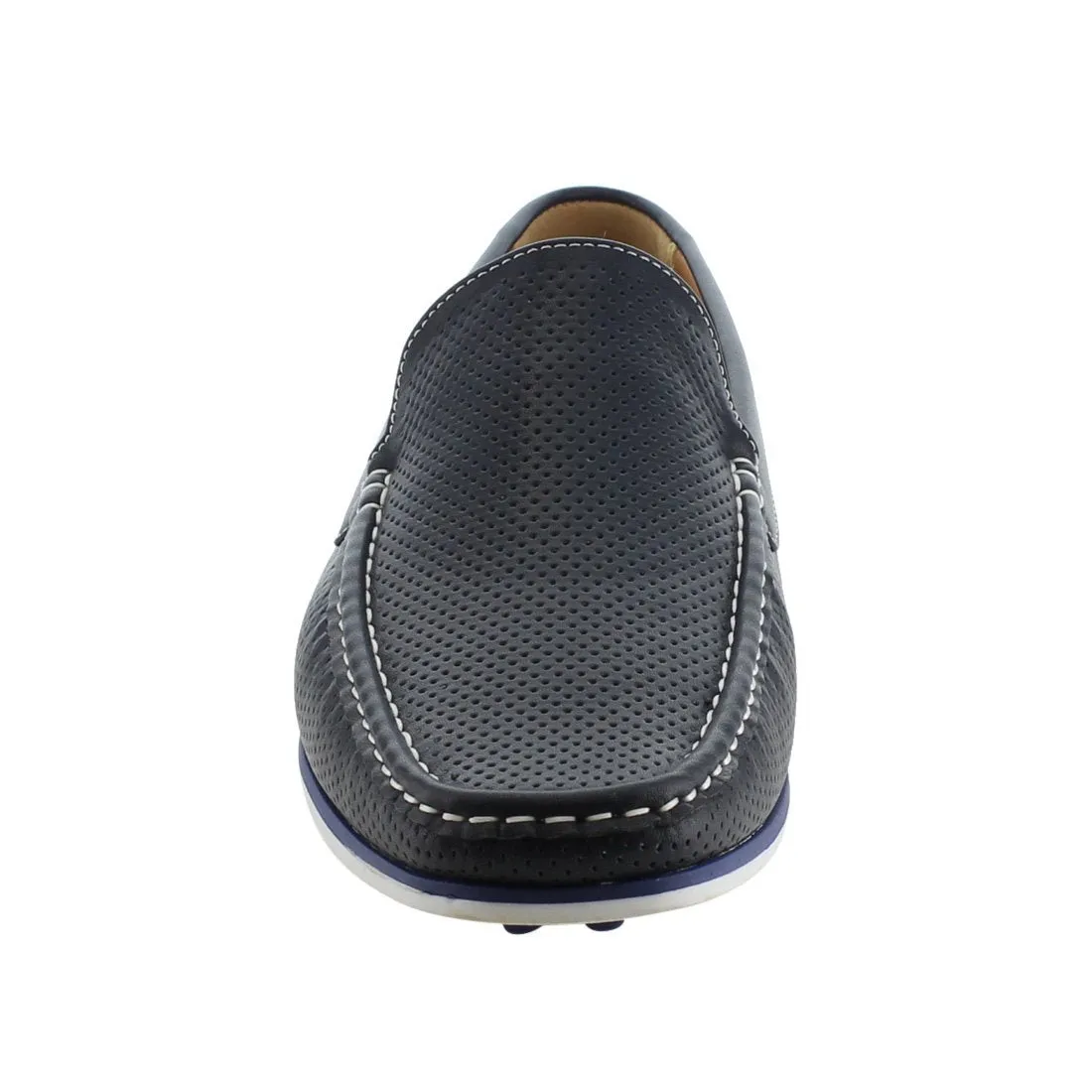 Arider AG59 Men's Perforated Moc Toe Slip On Casual Loafers