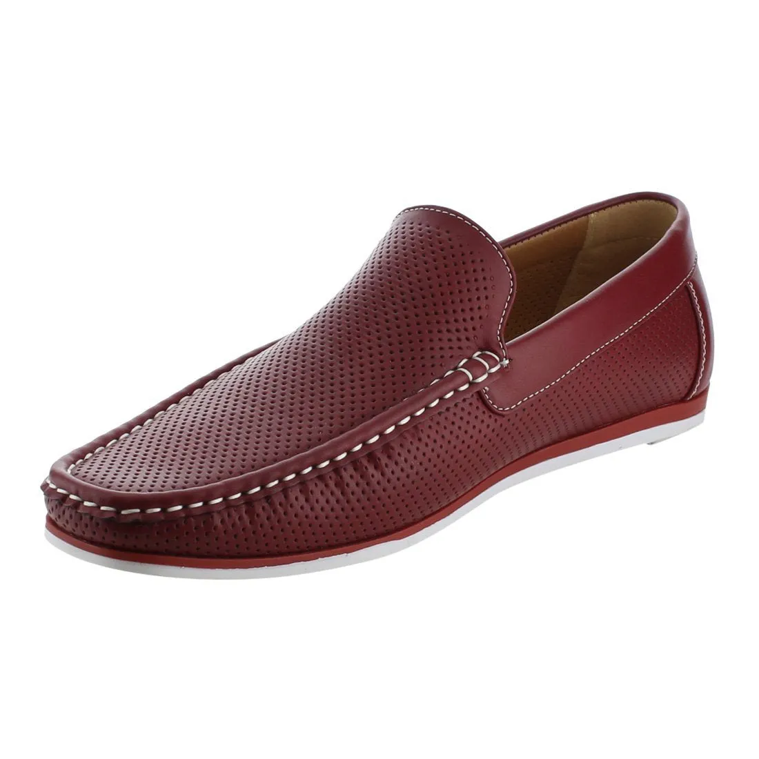 Arider AG59 Men's Perforated Moc Toe Slip On Casual Loafers