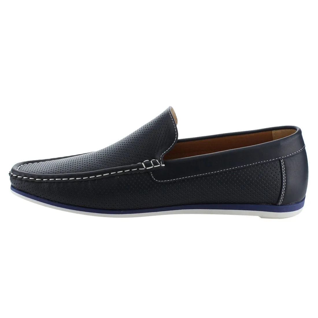 Arider AG59 Men's Perforated Moc Toe Slip On Casual Loafers