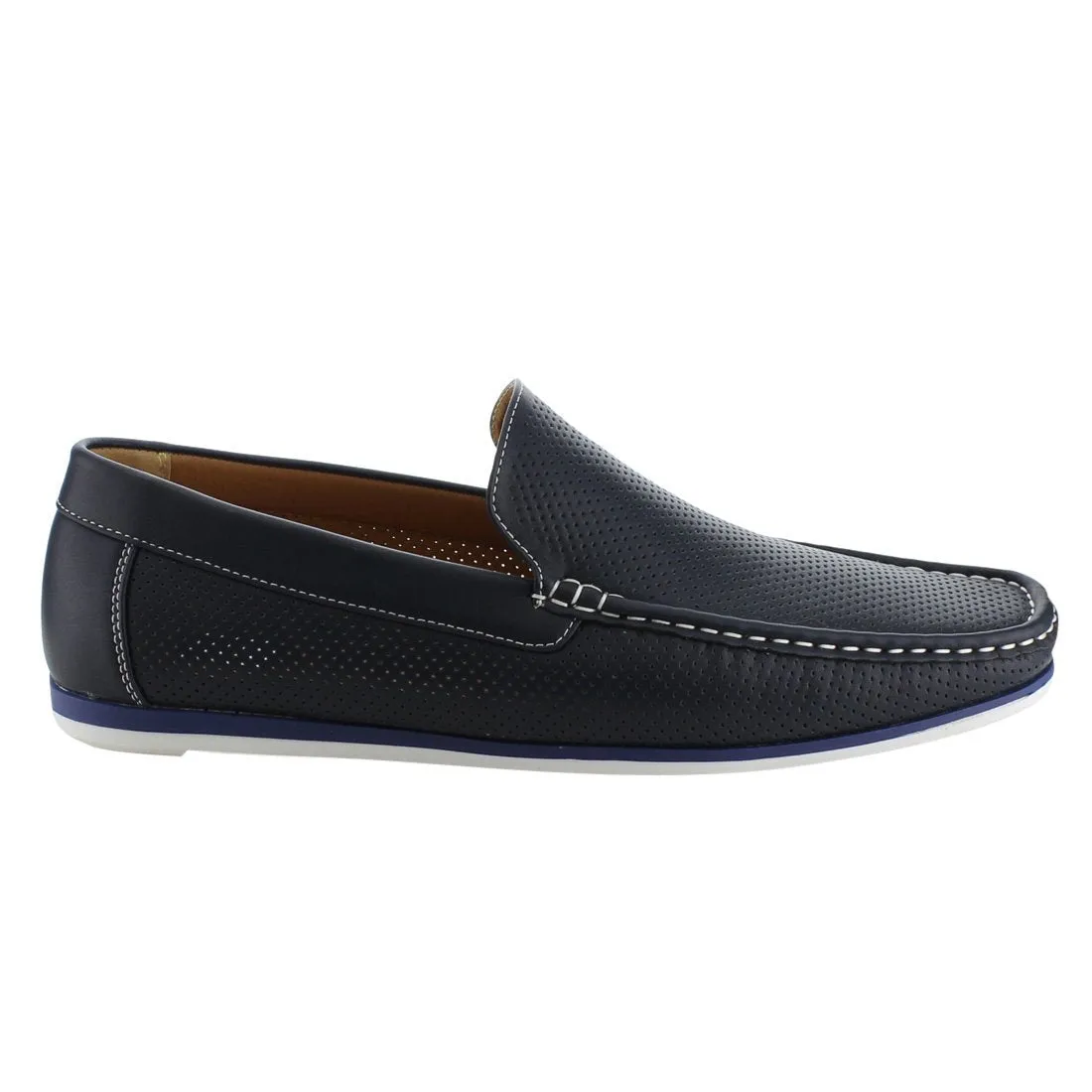 Arider AG59 Men's Perforated Moc Toe Slip On Casual Loafers