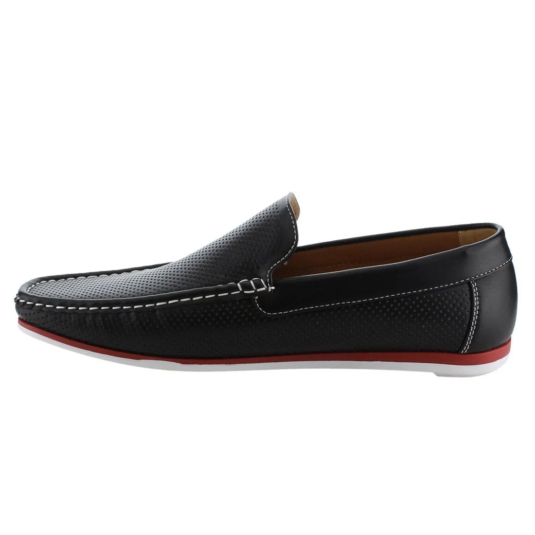 Arider AG59 Men's Perforated Moc Toe Slip On Casual Loafers