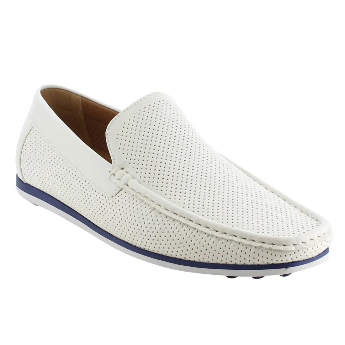 Arider AG59 Men's Perforated Moc Toe Slip On Casual Loafers