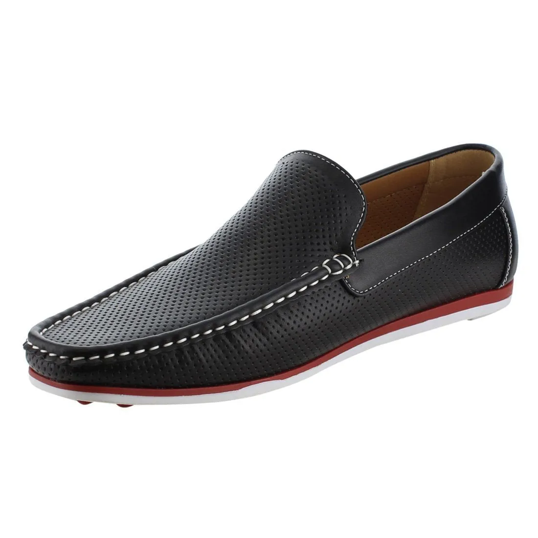 Arider AG59 Men's Perforated Moc Toe Slip On Casual Loafers