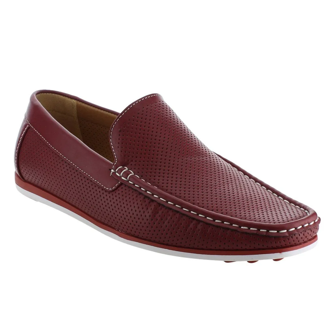 Arider AG59 Men's Perforated Moc Toe Slip On Casual Loafers