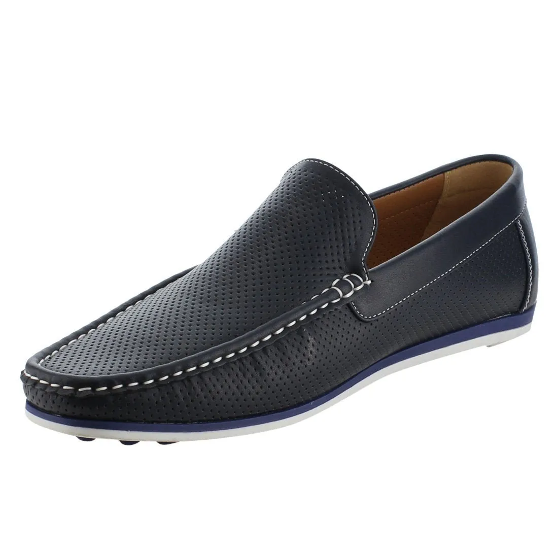 Arider AG59 Men's Perforated Moc Toe Slip On Casual Loafers