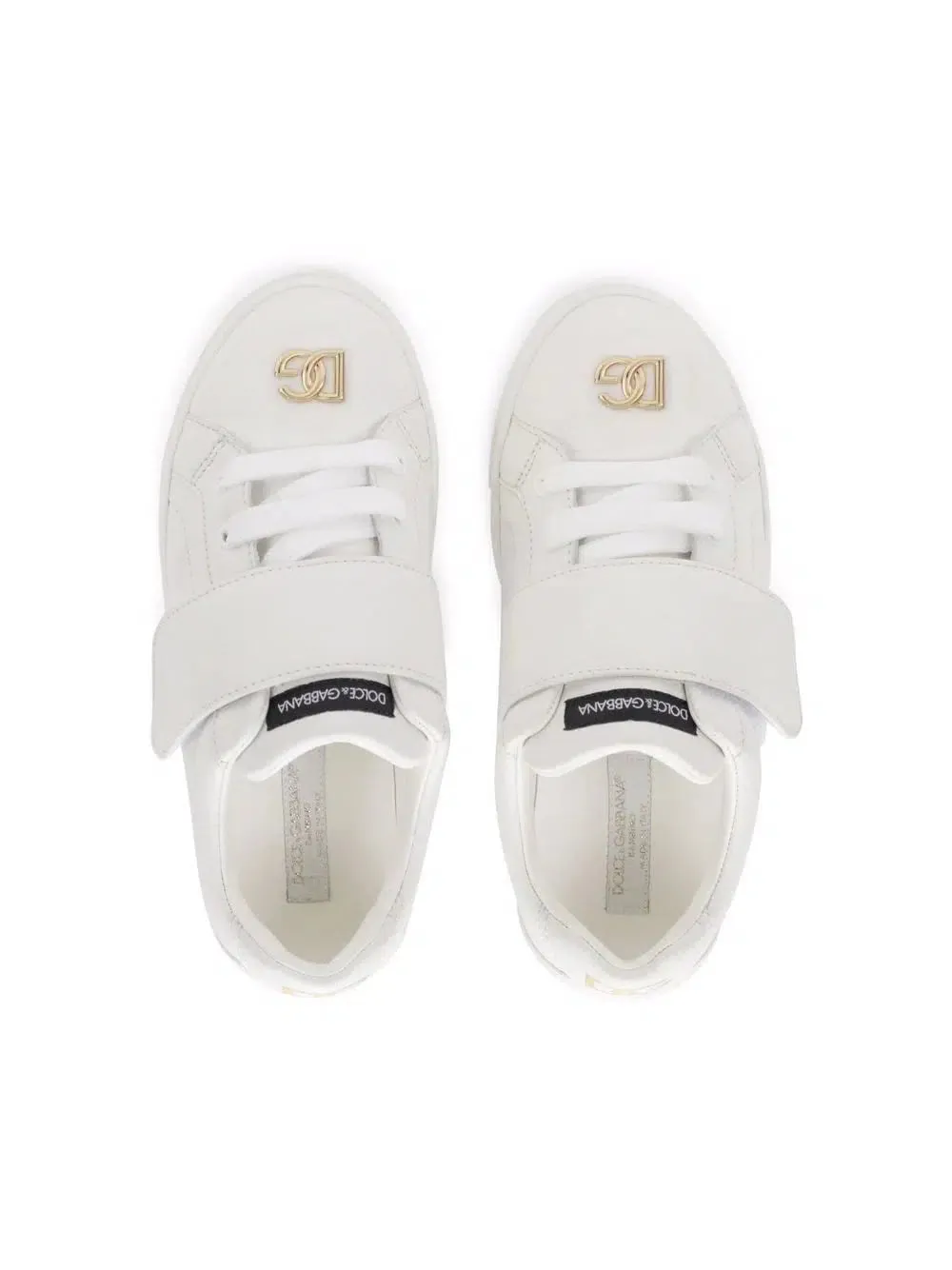 Calfskin Sneakers with Metal DG Logo