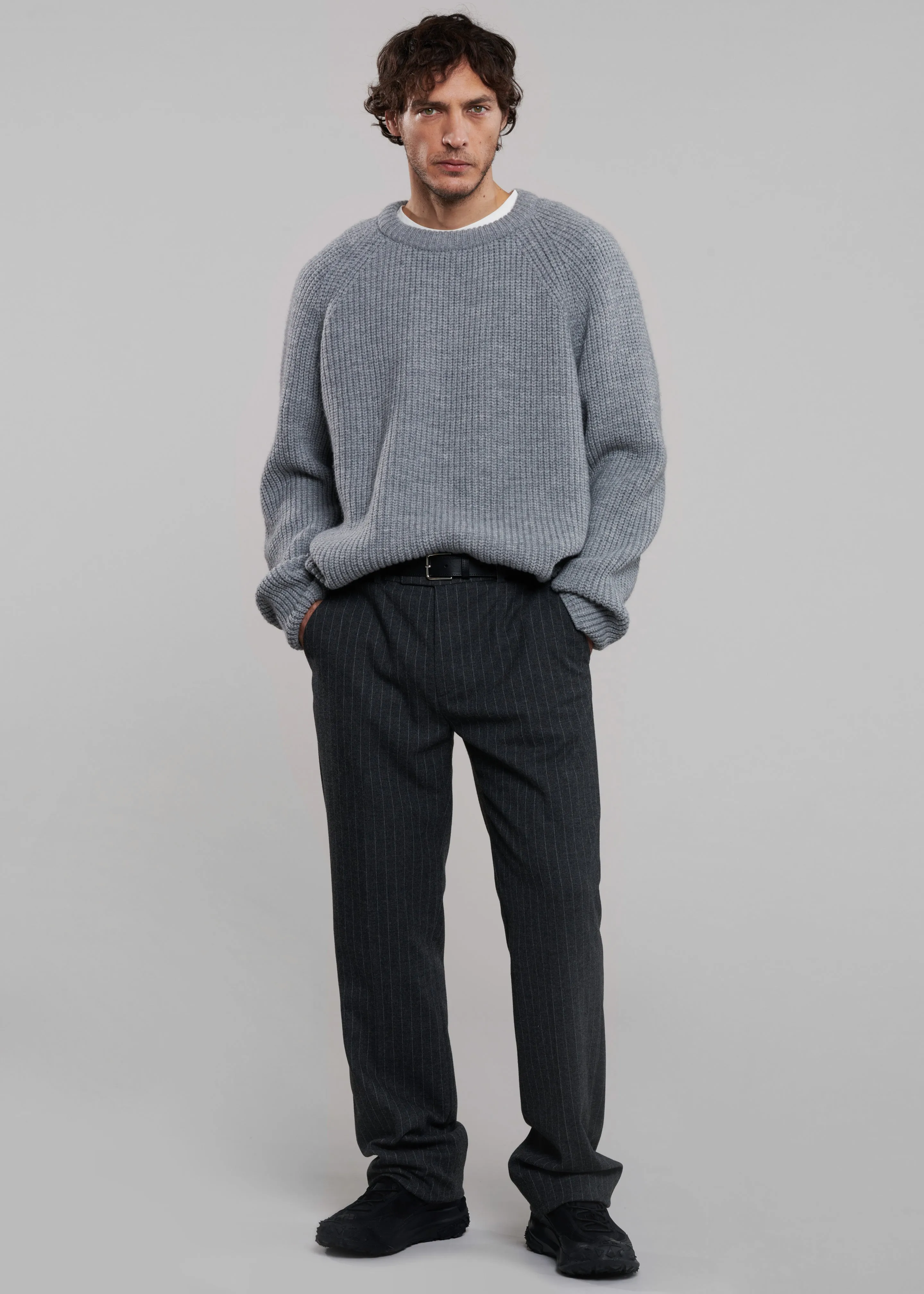 Carter Crew Neck Sweater - Grey
