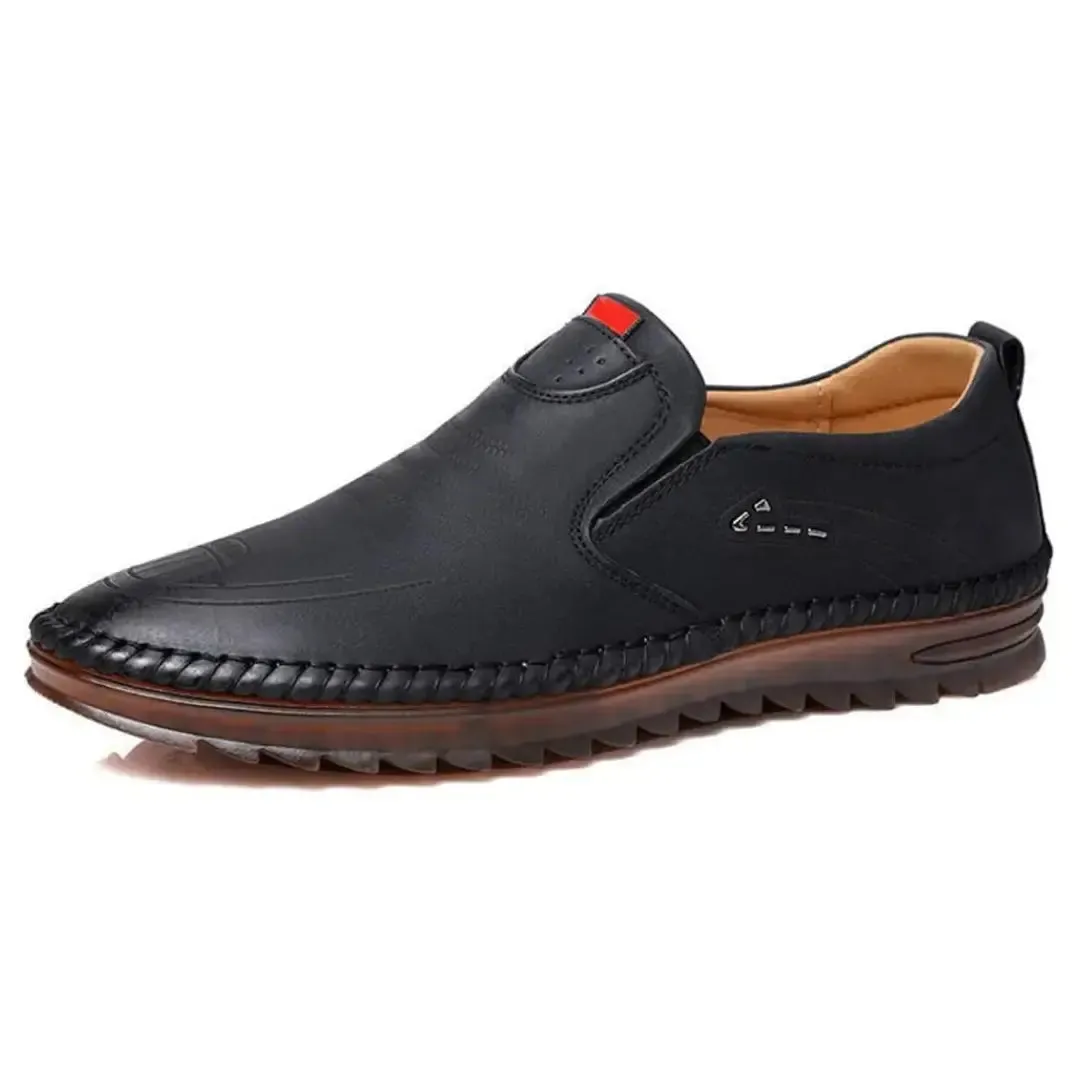 Casual Leather Shoes for Men - Slip-On Black Casual Shoes