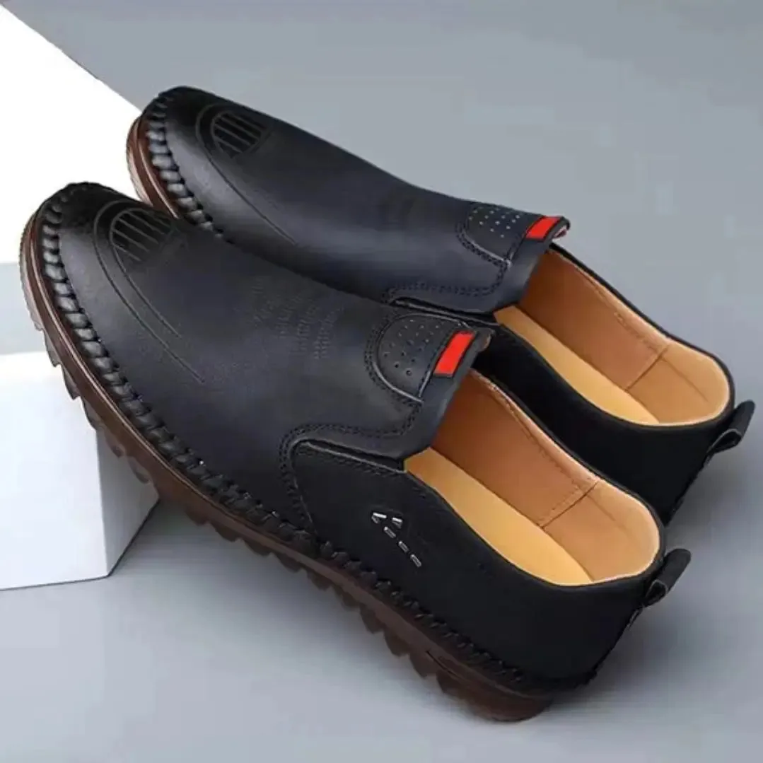 Casual Leather Shoes for Men - Slip-On Black Casual Shoes
