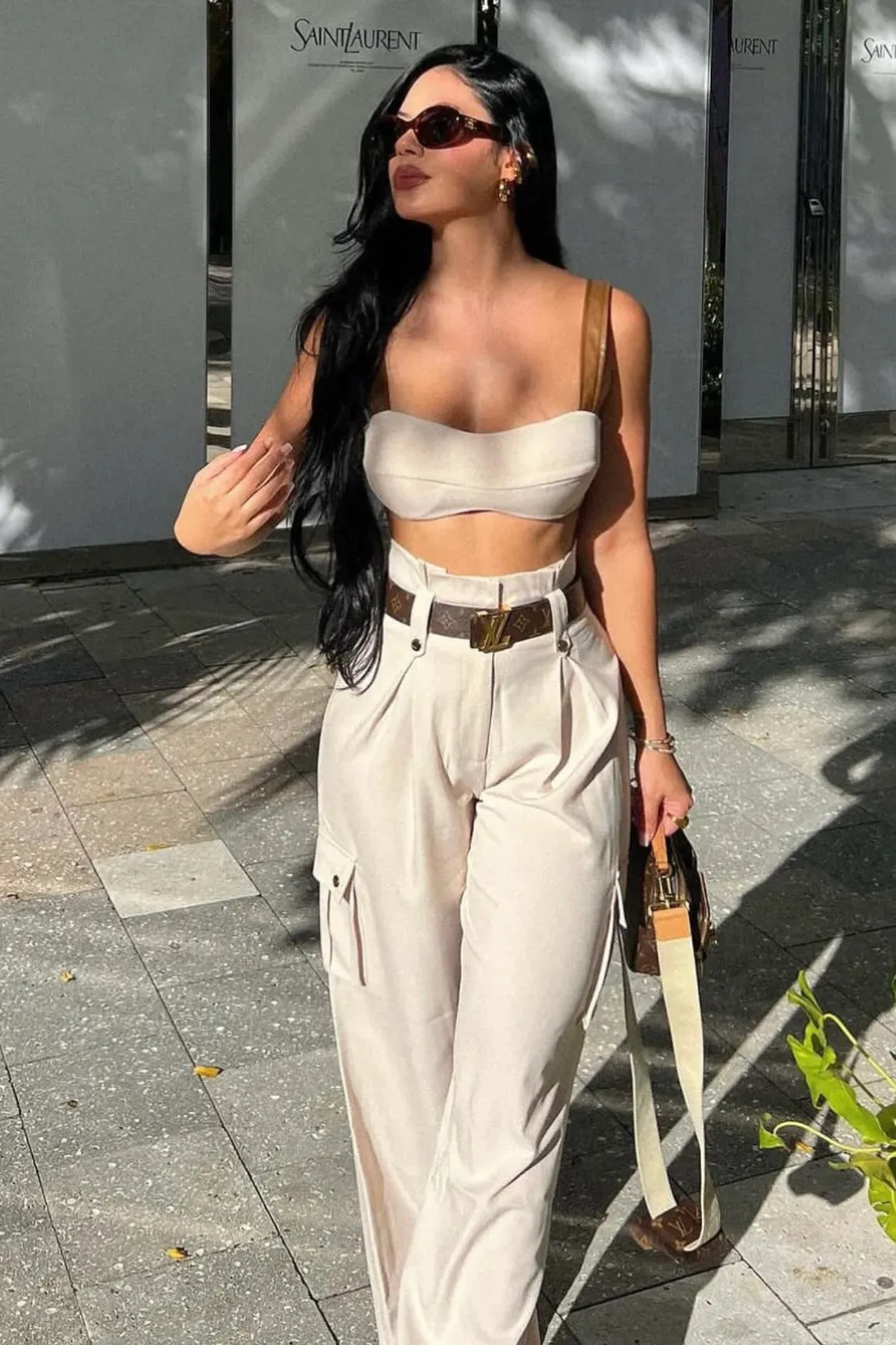 Chic & Classy Date Pants Set (Beige)
