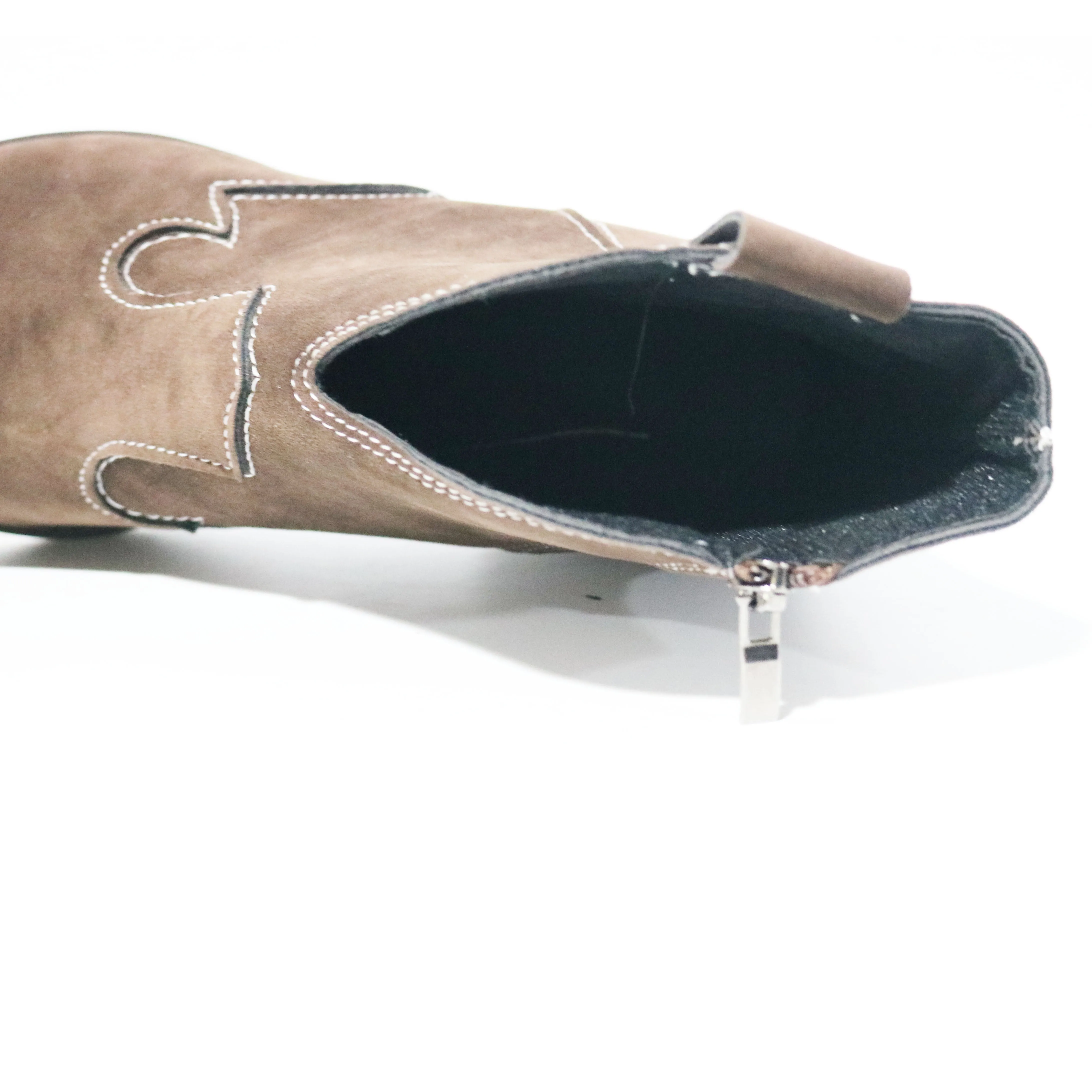 Chicvane Womens Solid Pointed Toe Chunky Stacked Heel Ankle Boots.