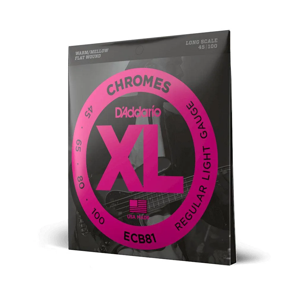 D'Addario Chromes Long Scale Bass Strings 45-100 ECB81
