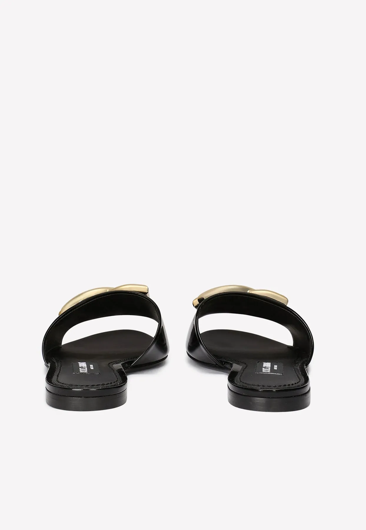 DG Logo Slides in Polished Calf Leather