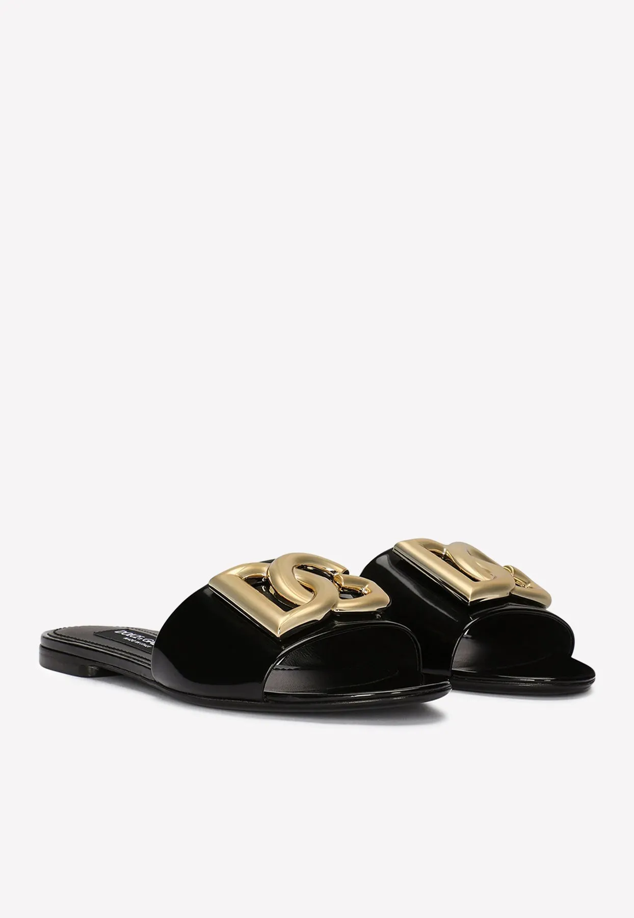 DG Logo Slides in Polished Calf Leather