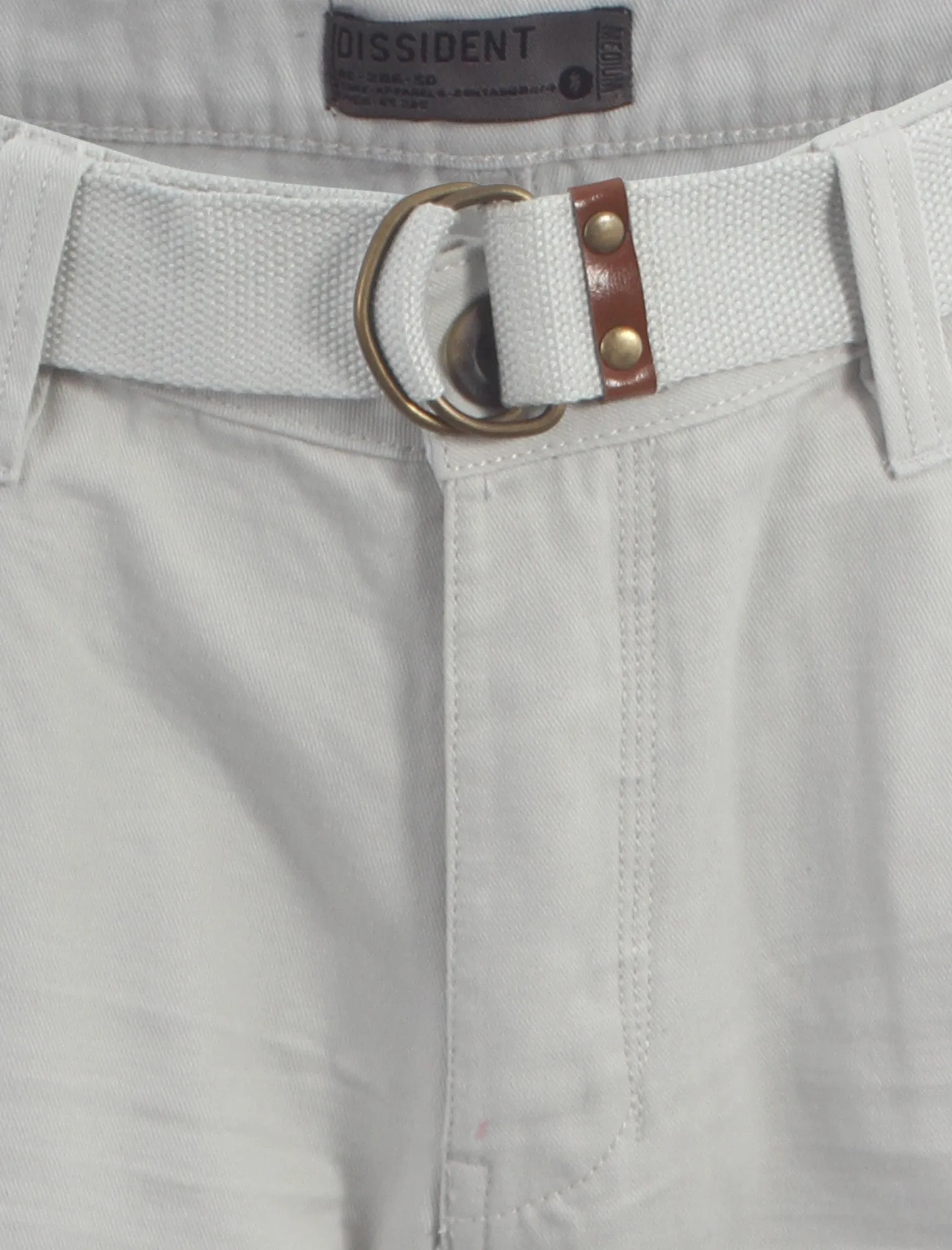 Dissident ash grey Finsbury cargo shorts with free matching belt