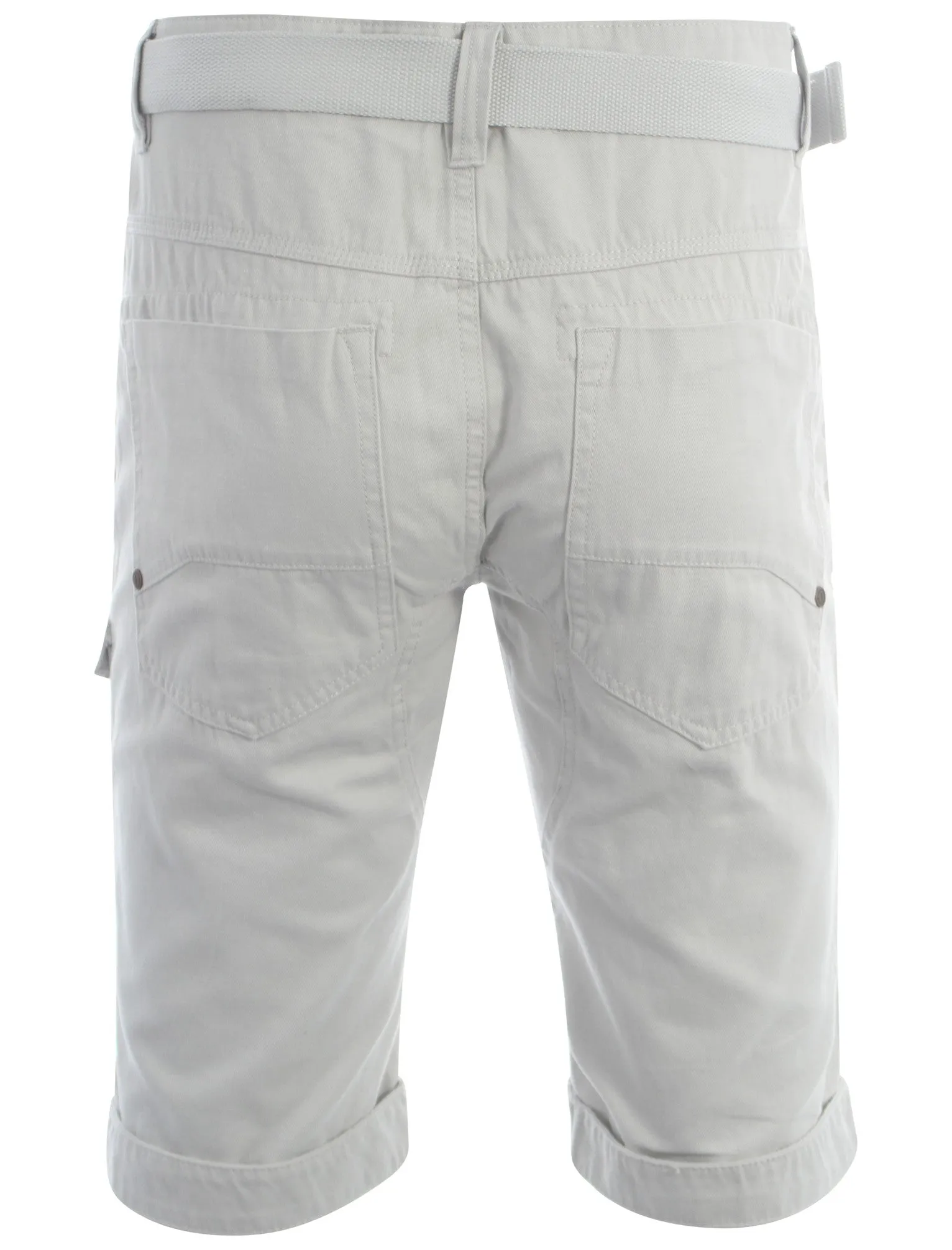 Dissident ash grey Finsbury cargo shorts with free matching belt