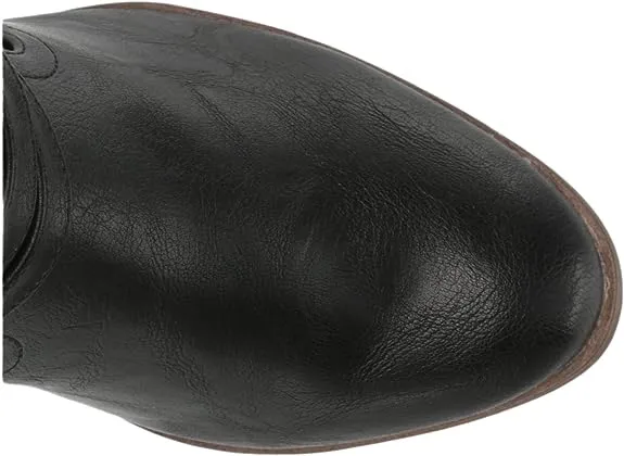 Dr. Scholl's Liberate Black Synthetic Almond Toe Stacked Heel Knee High Boots