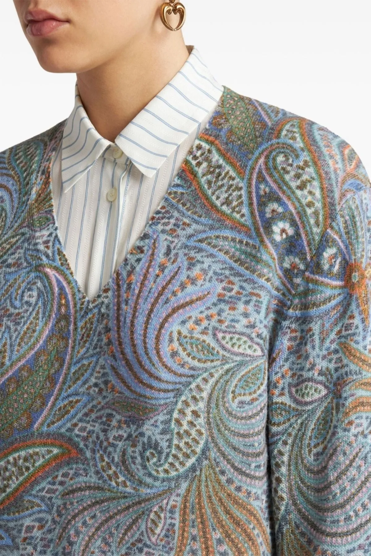 Etro V Neck Knit Jumper - Paisley
