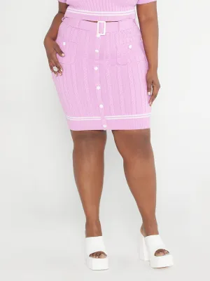 Fashion To Figure - Brittany Stripe Detail Belted Knit Skirt