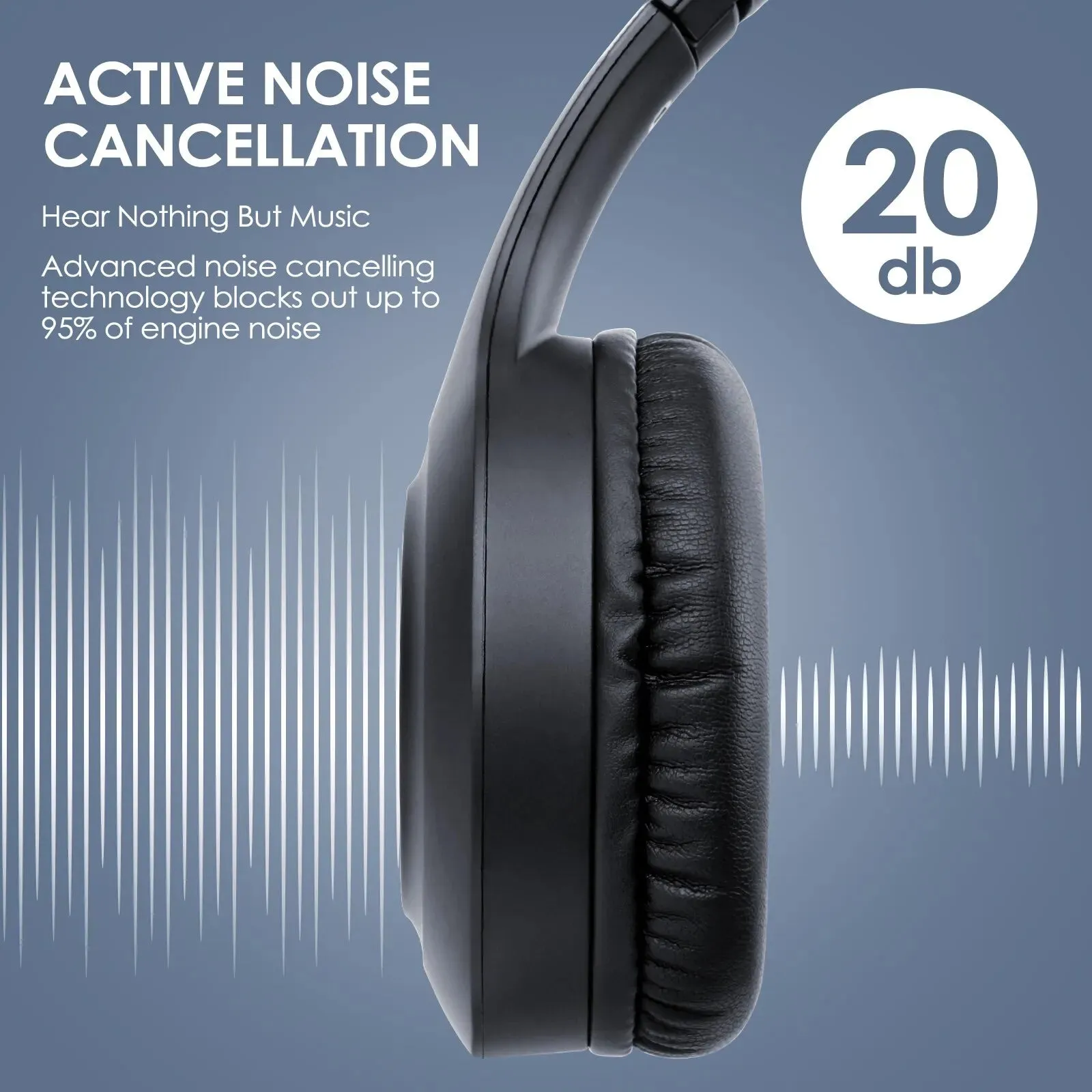 Foldable Wireless Headset with Active Noise Cancellation