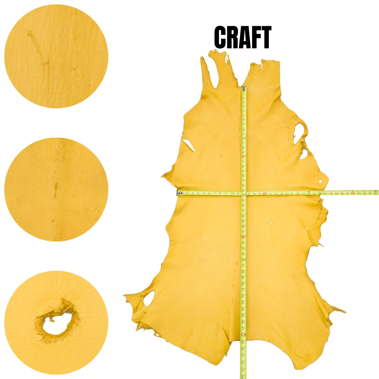 Gold, 3-5 oz, 8-16 SF, Colorado Buckskin Deer Hides