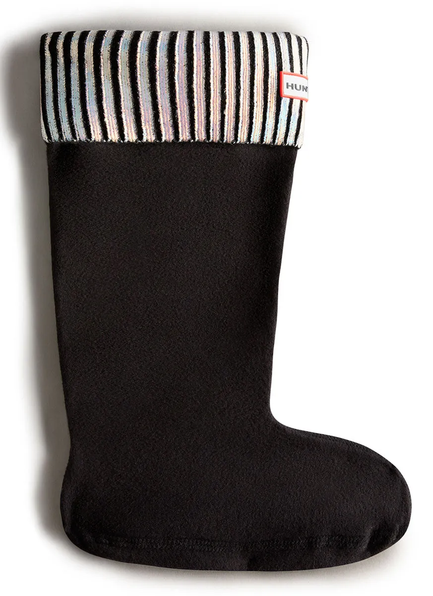 Hunter Foiled Tall Sock In Black Gold For Women
