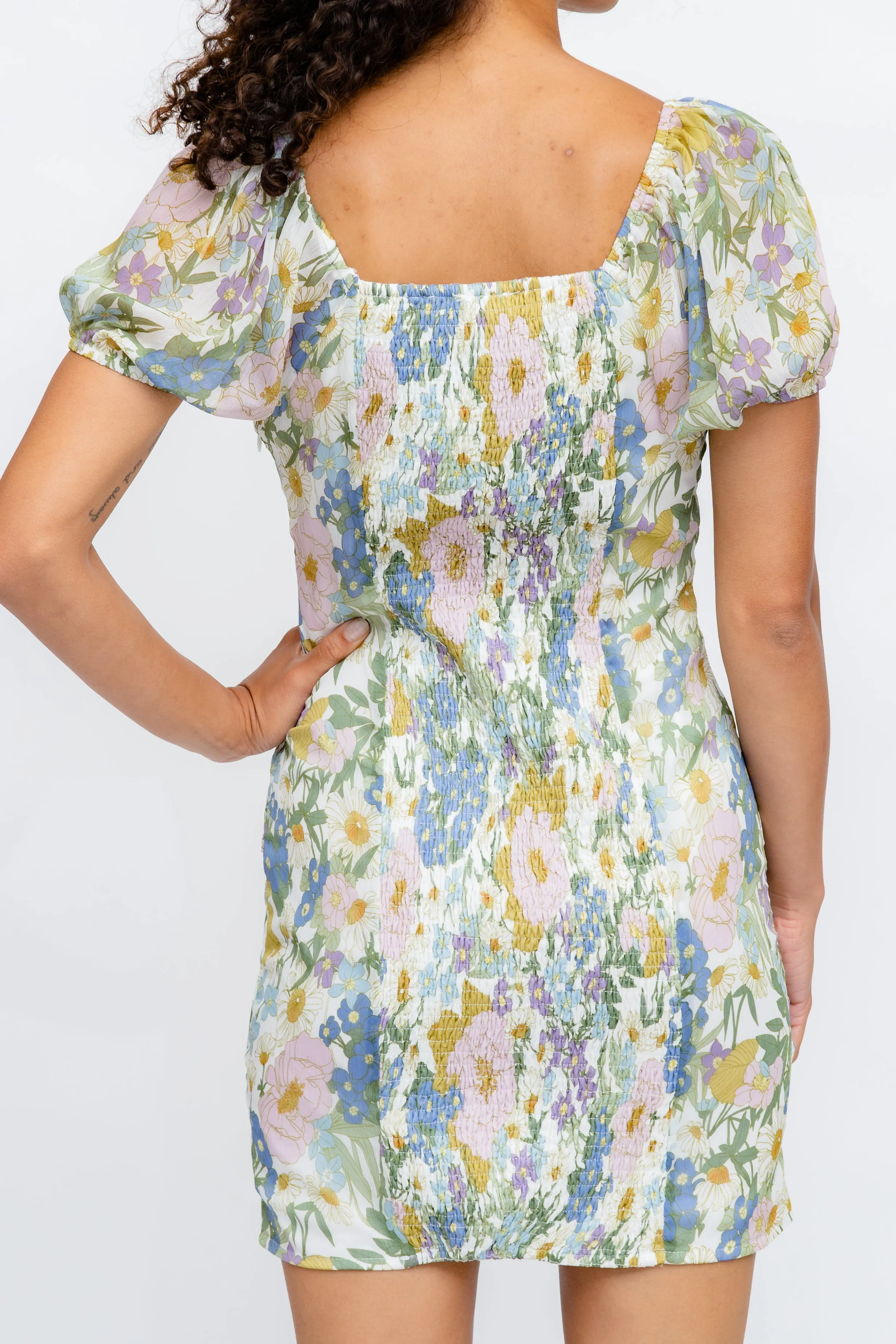 Jade Ruched Floral Dress