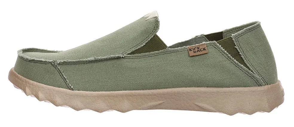 Kickback Mens Couch Slip On Canvas Shoes - Mid Green