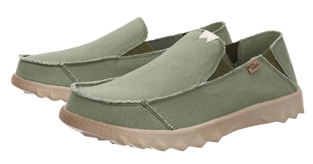 Kickback Mens Couch Slip On Canvas Shoes - Mid Green
