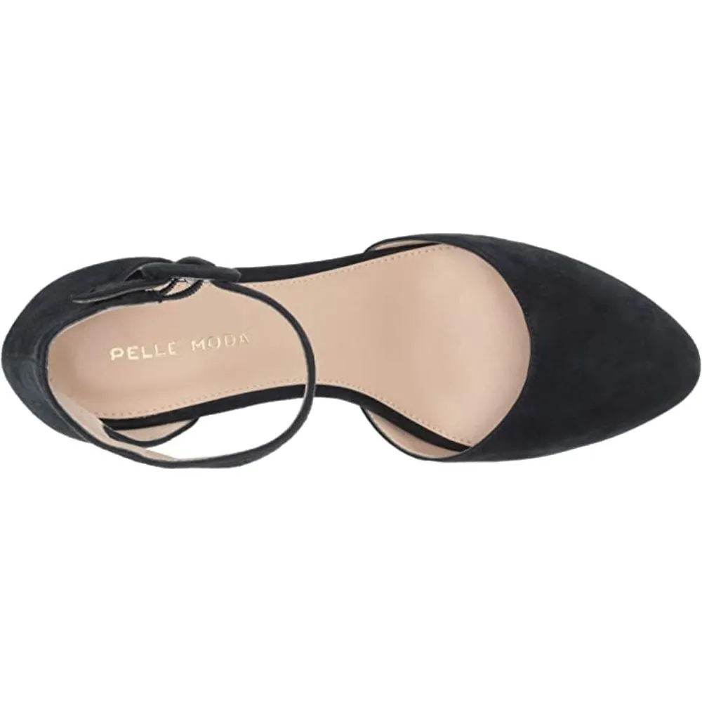 Kurtis Midnight Navy Suede Pelle Moda Ankle Strap Pumps