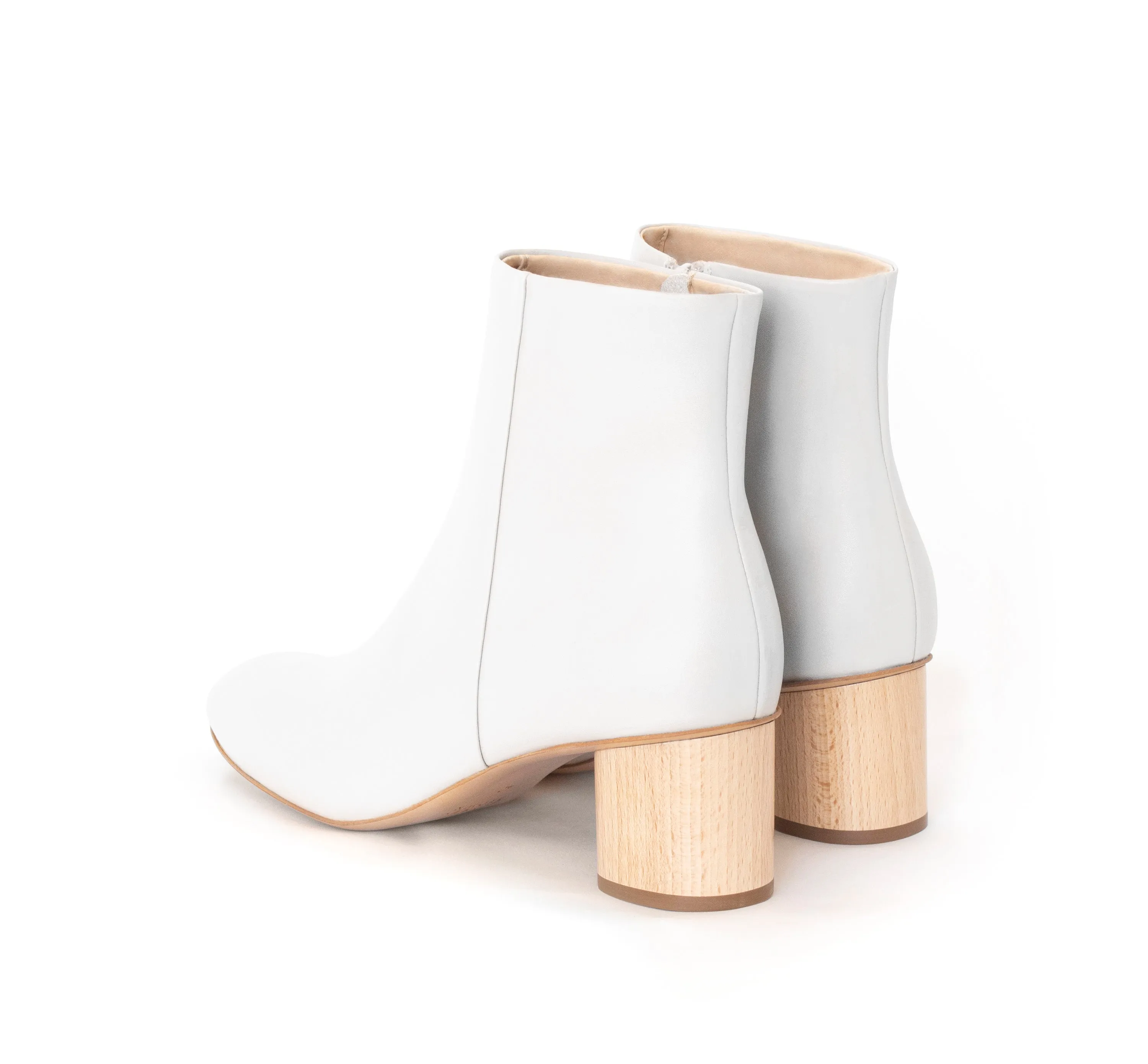 Low Ankle Boot White Faux-Nappa