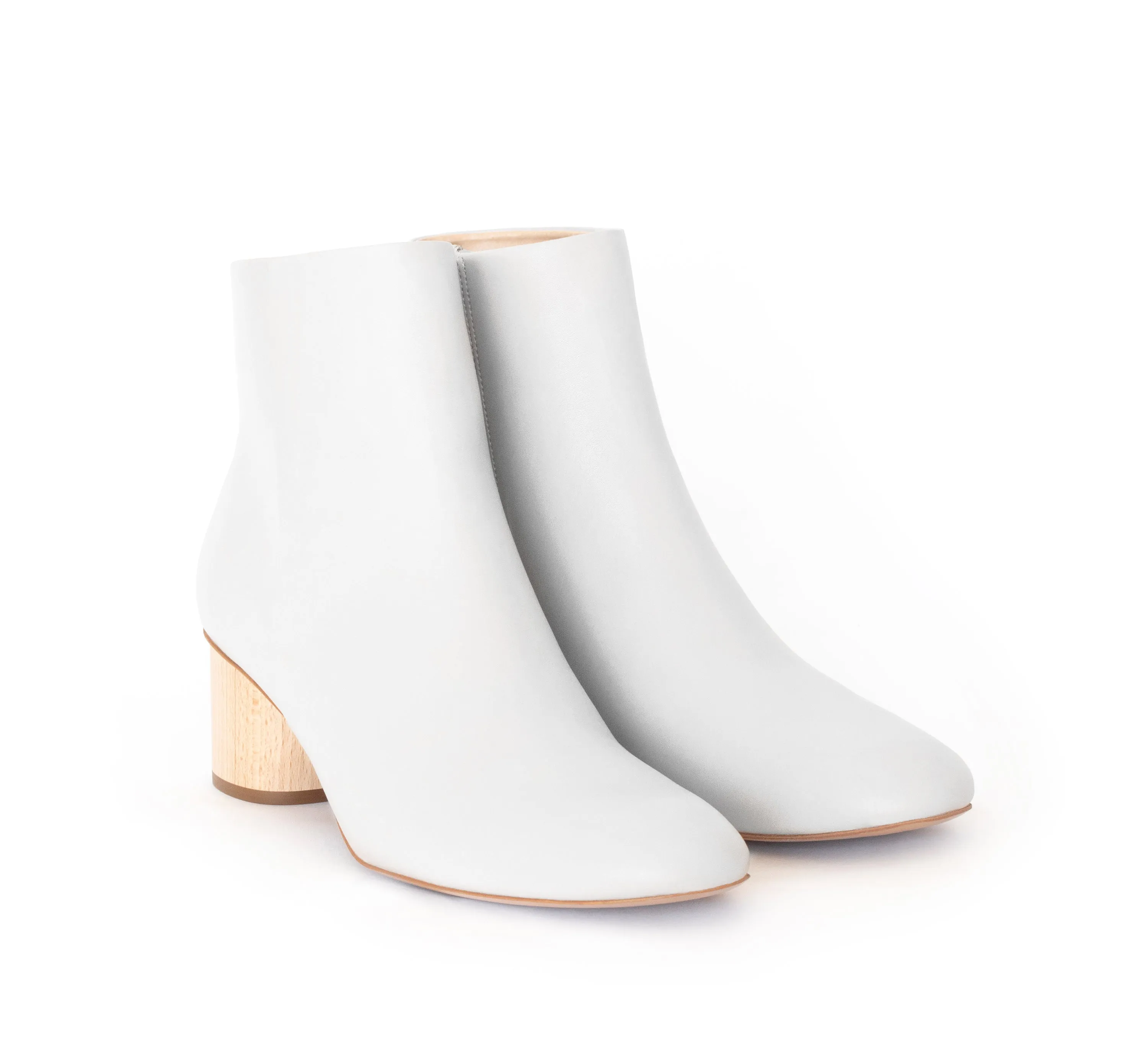 Low Ankle Boot White Faux-Nappa