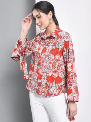 Multi Printed Tie-up Sleeve Shirt