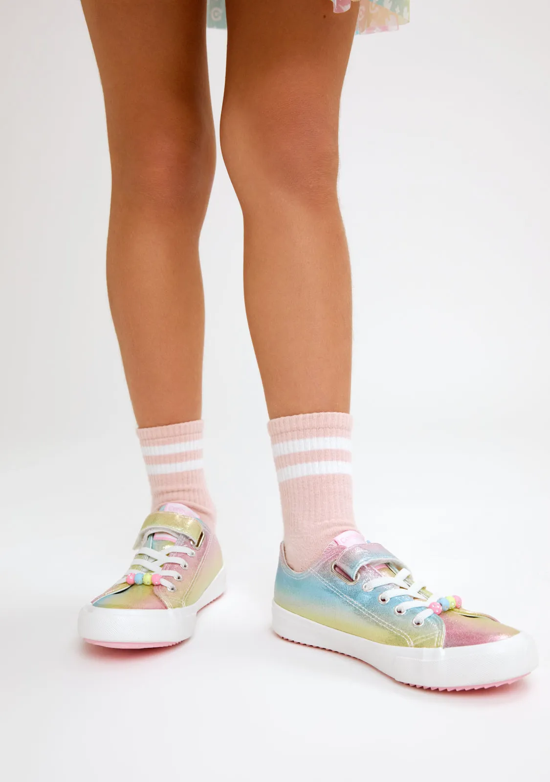 Multi Rainbow Glitter Sneakers