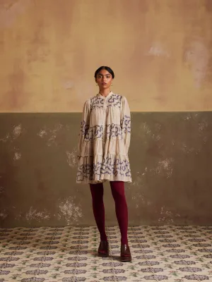 New Season Summer Fall 24-Dress Tier Cotton Spiral Ivory-SS24-TRD-IND-Fashion Edit Cord Studio