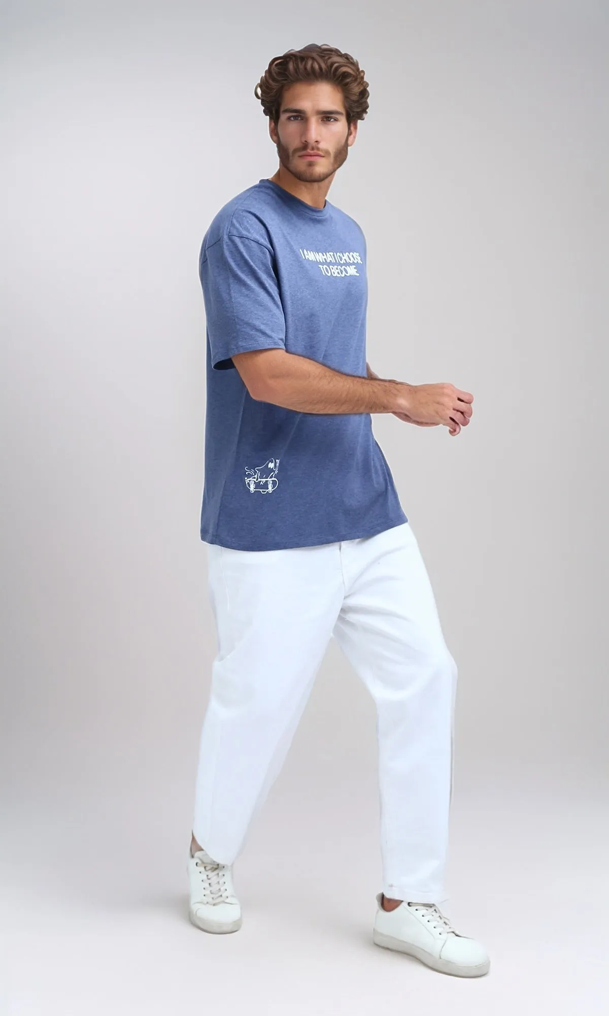 O182409 Heather Navy Summer Tee Elbow-Sleeves