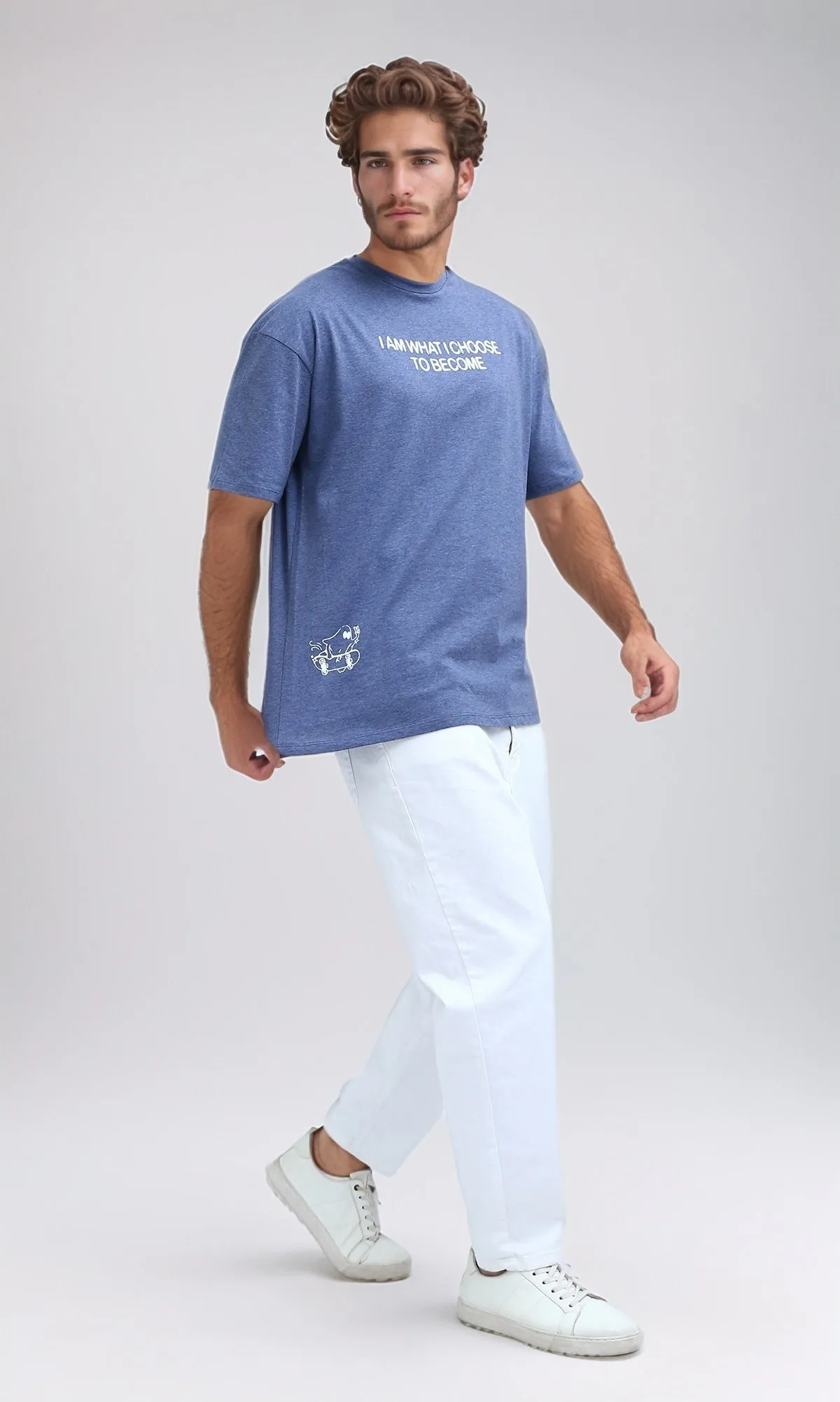 O182409 Heather Navy Summer Tee Elbow-Sleeves