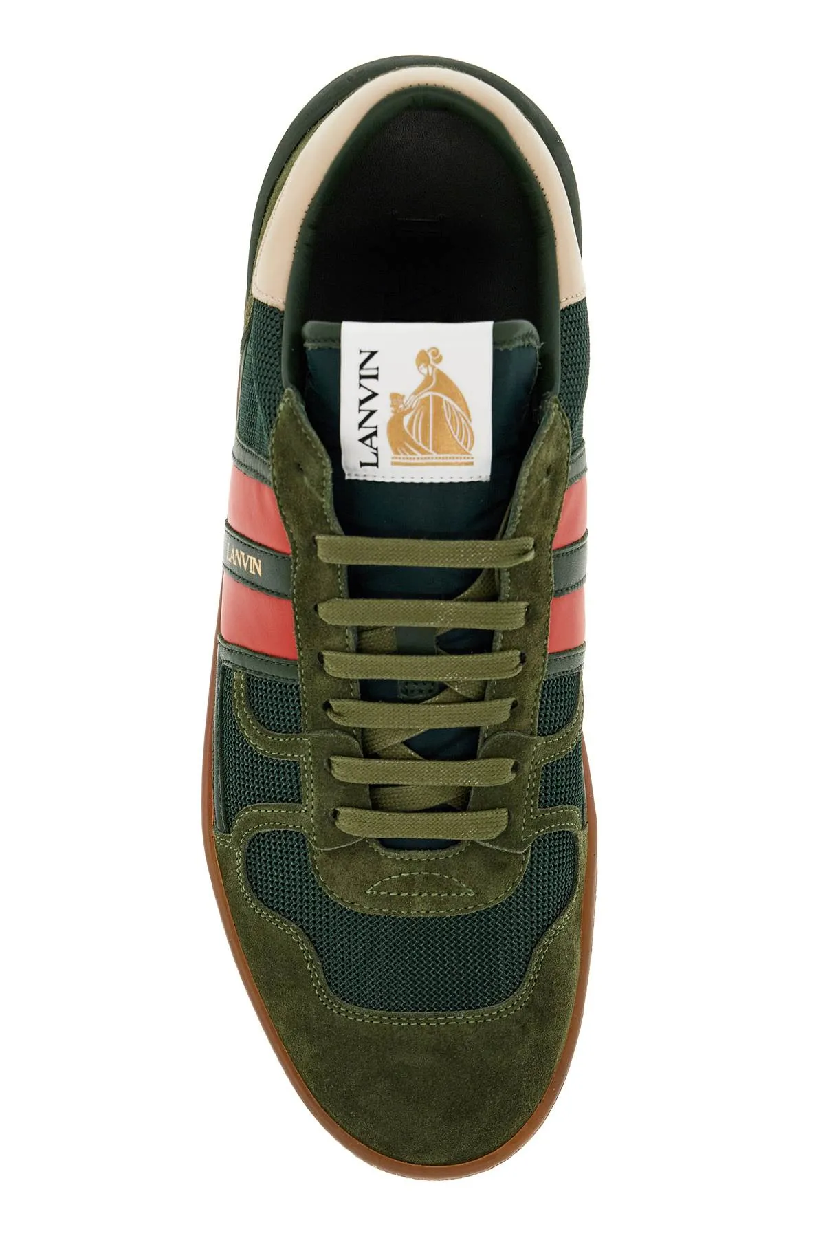 "MESH AND LEATHER CLAY SNEAKERS WITH
