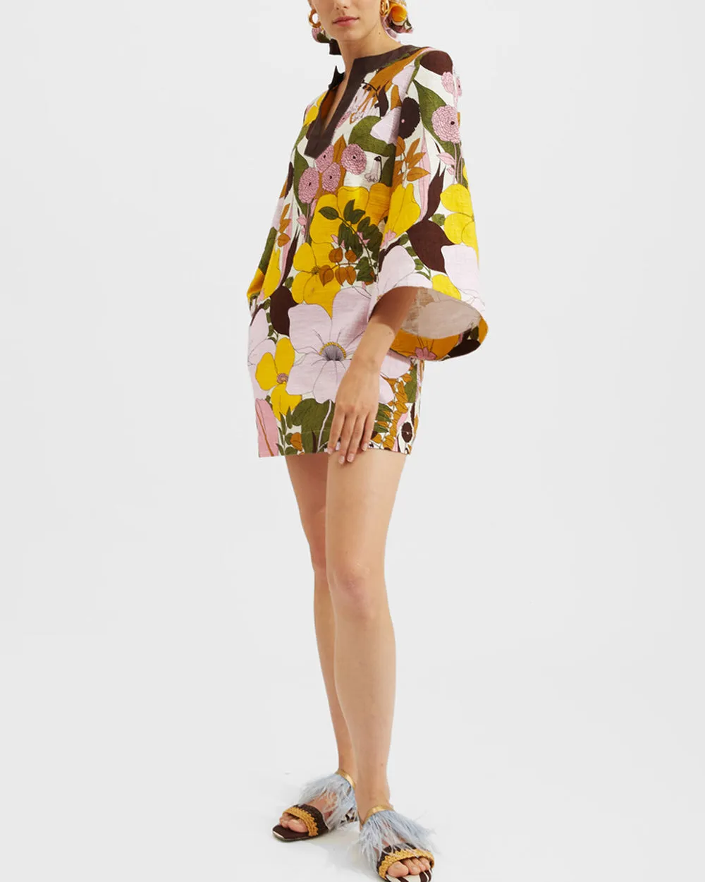 Rose Big Flower Mini Kaftan