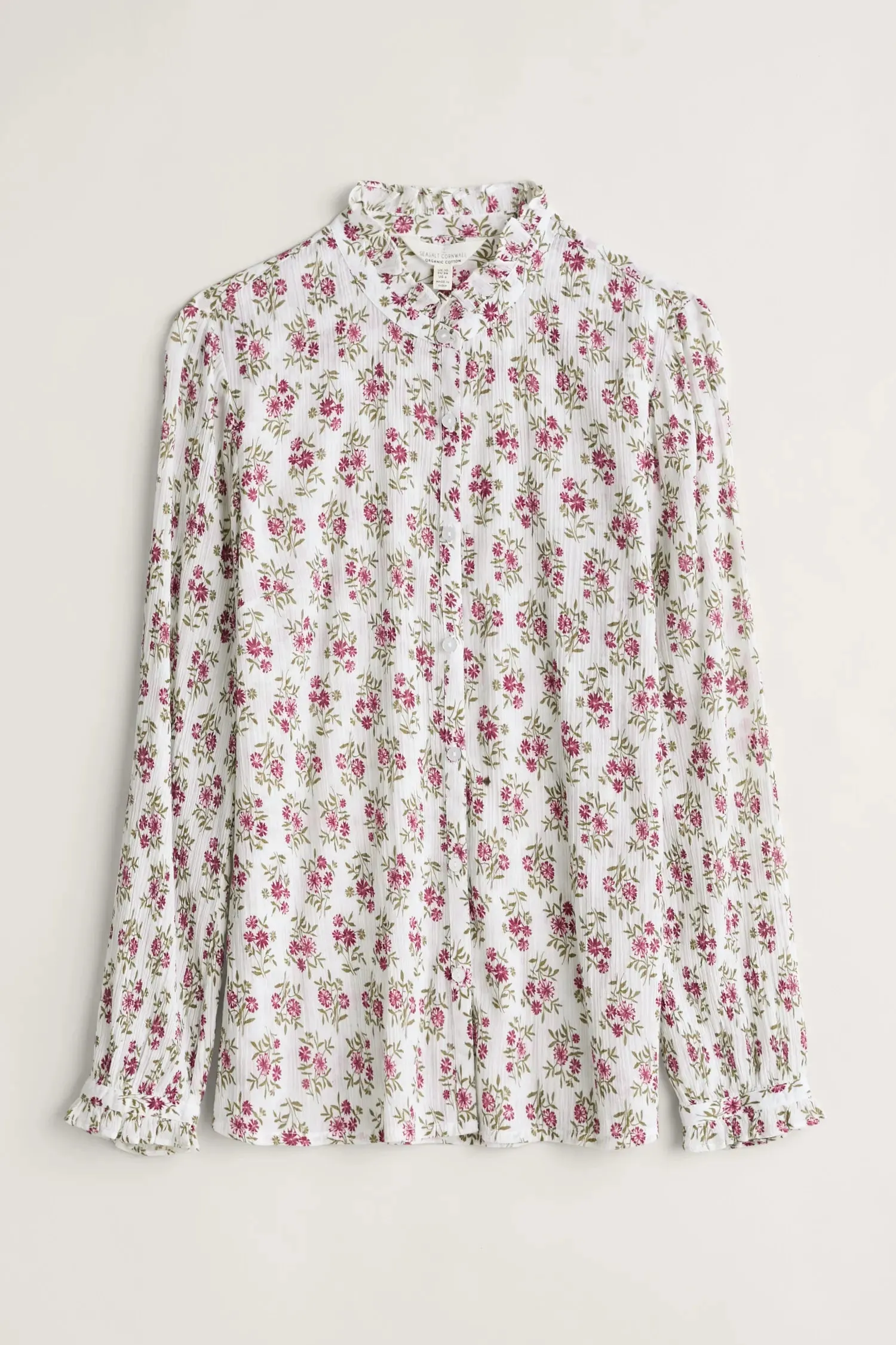 Seasalt Garden Plot Shirt - Ink Stamp Floral Chalk