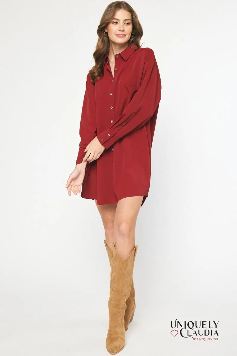 Sheri Long-Sleeve Shirt Dress