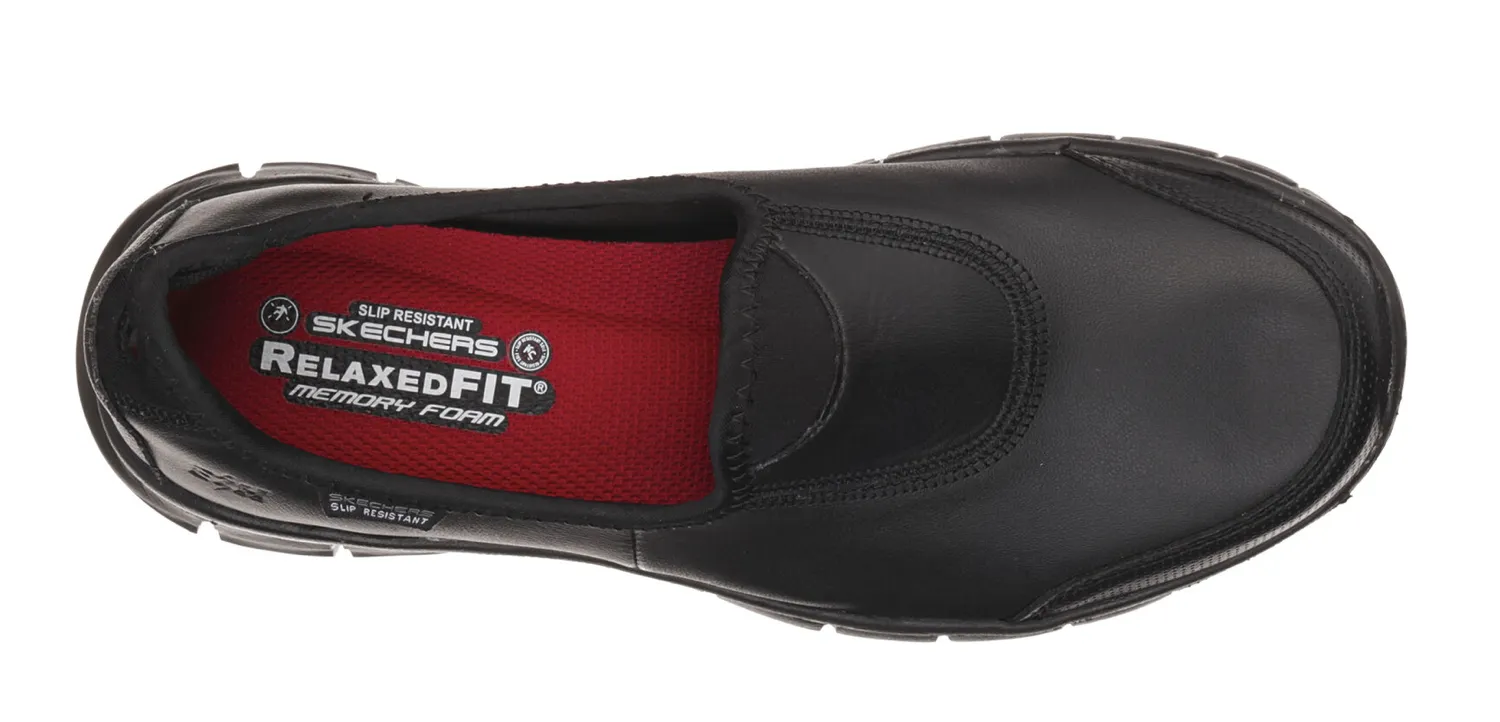 Skechers Womens Relaxed Fit Work Shoes - Black