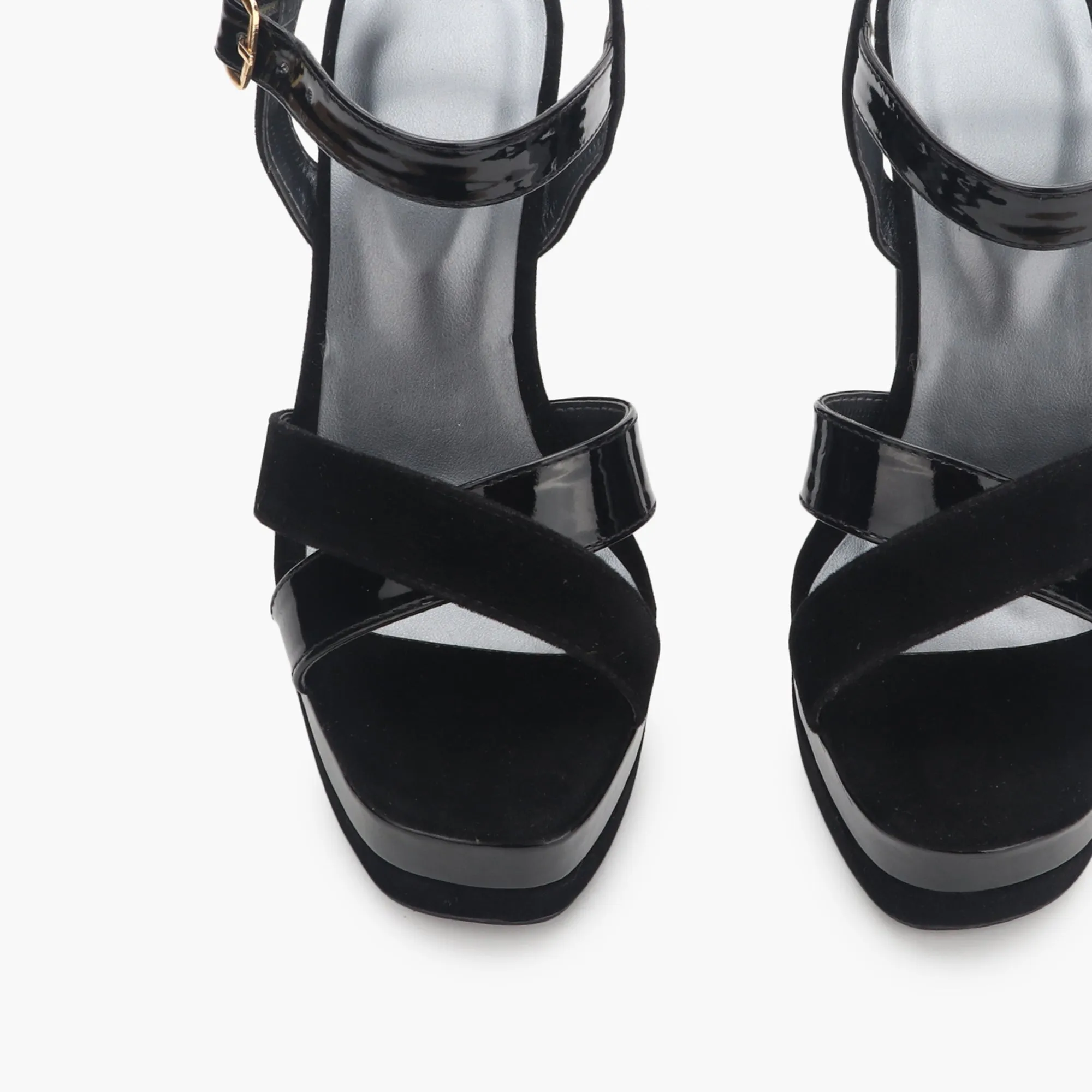 Snake Print Platform Ankle Sandals
