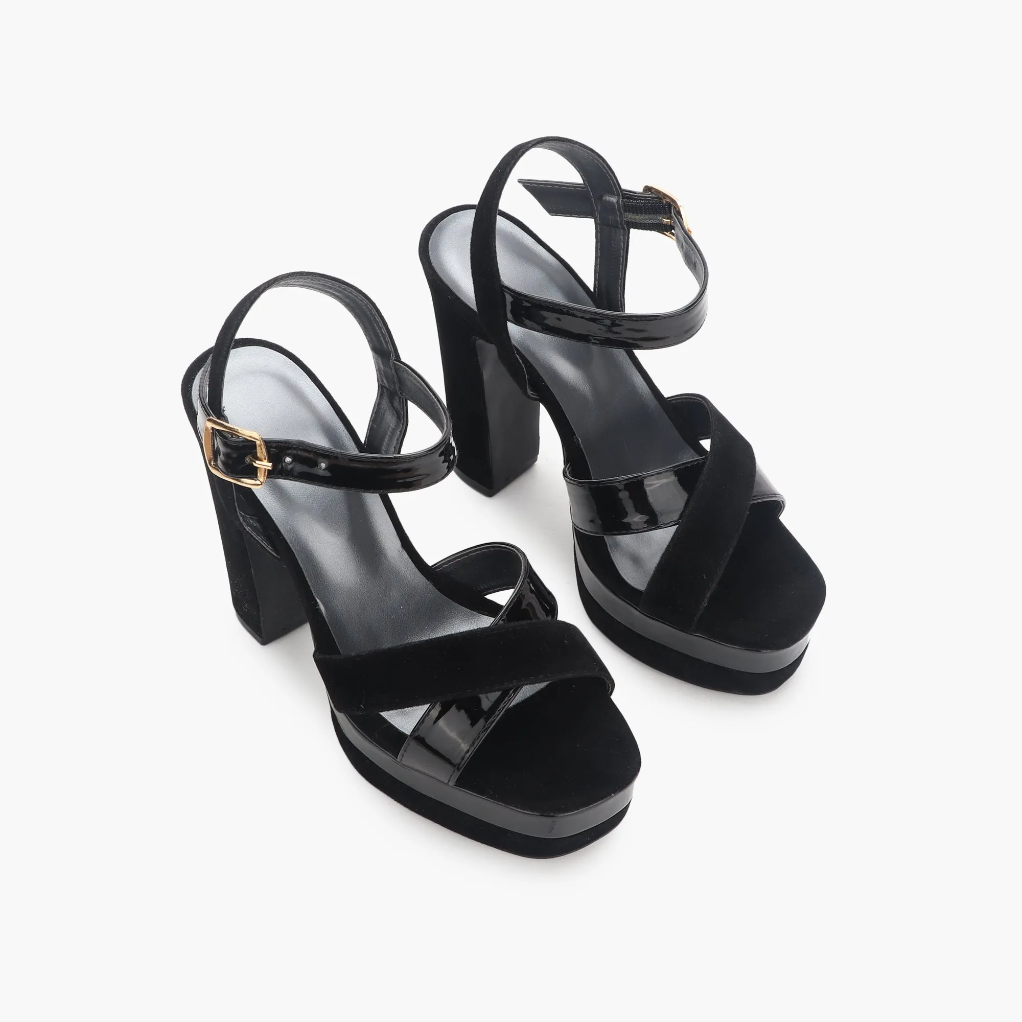 Snake Print Platform Ankle Sandals