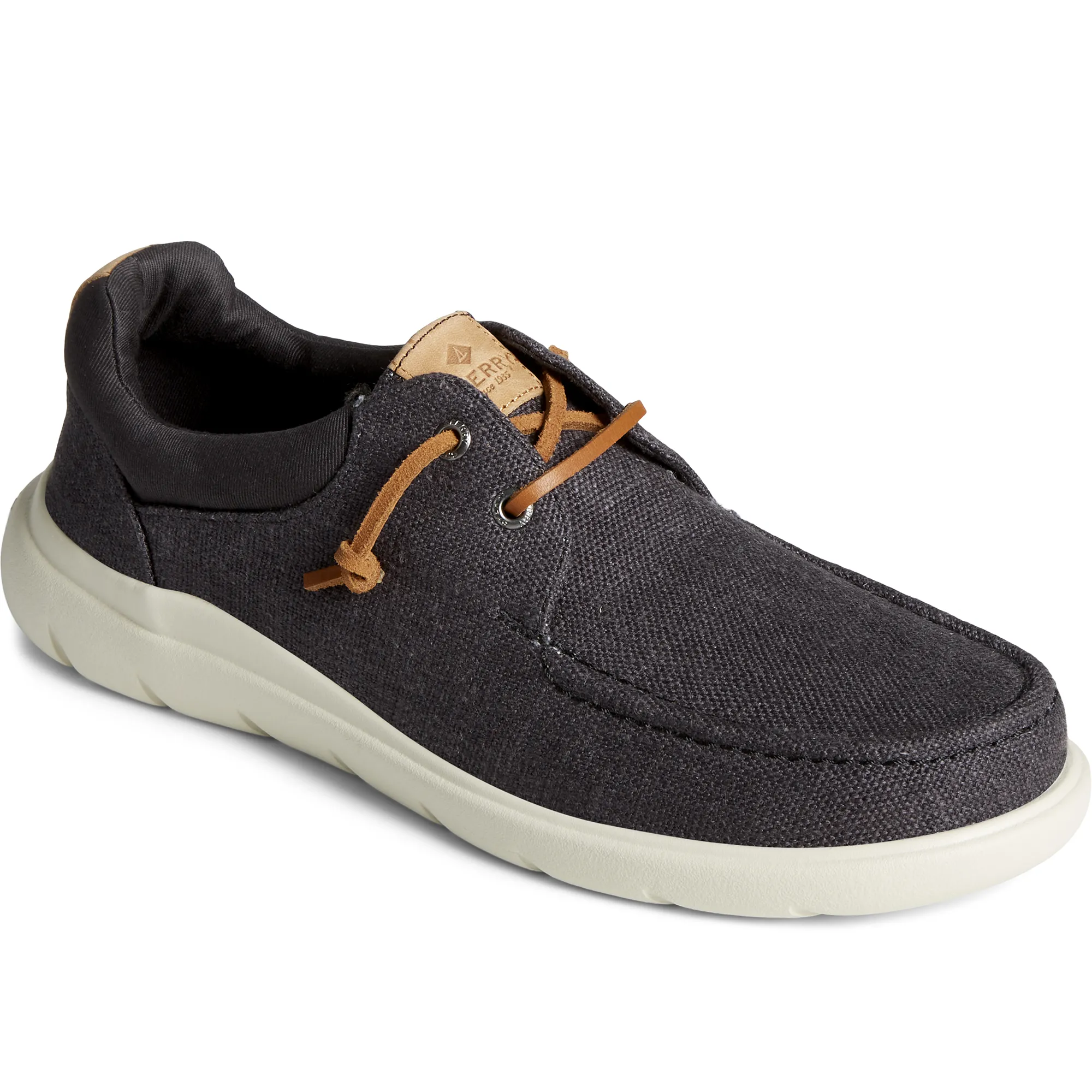 Sperry Men's Captain's Moc Hemp Slip On Sneaker - Black (STS24807)