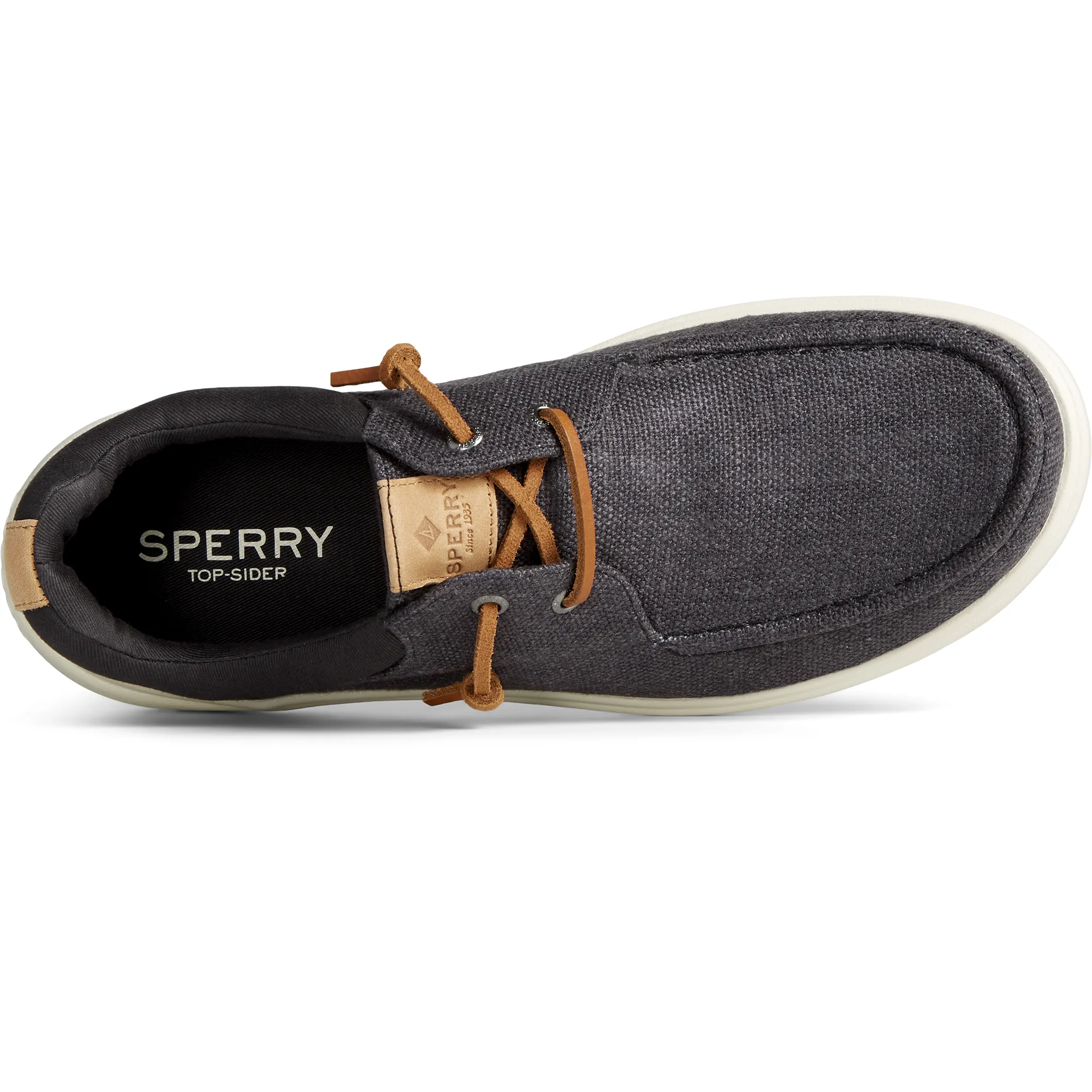 Sperry Men's Captain's Moc Hemp Slip On Sneaker - Black (STS24807)